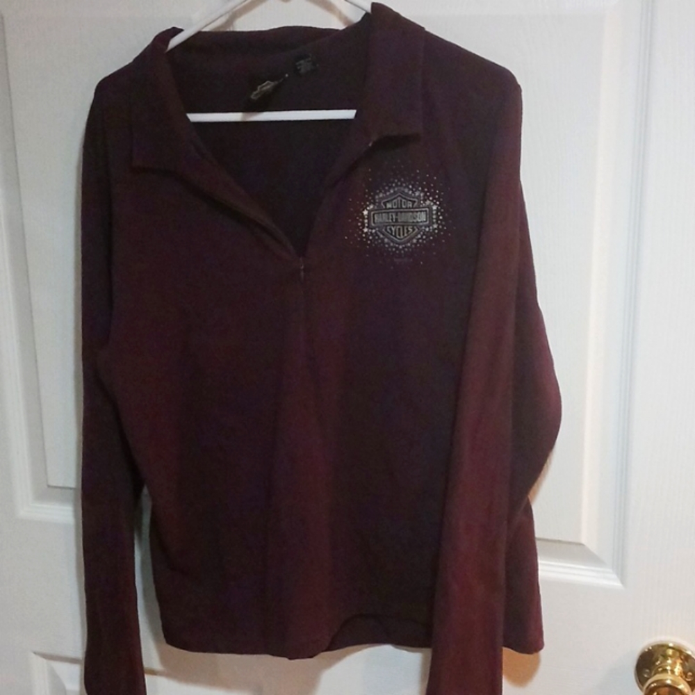 Harley Davidson ladies 3/4 zip shirt size 2x